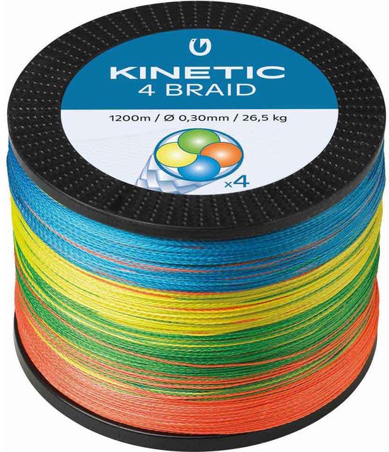 Fil de pêche tressé Kinetic Cyber 4 1200 m Multicolore 0,350 mm