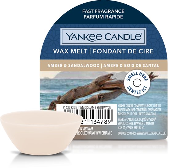 Yankee Candle Wax Melt Amber & Sandalwood 4 stuks