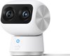 eufy Security Indoor Cam S350 - double caméra - caméra de sécurité avec résolution 4K UHD et zoom 8 × et PTZ 360° - IA humain/animal de compagnie - idéal pour moniteur bébé/caméra pour animaux de compagnie/sécurité domestique