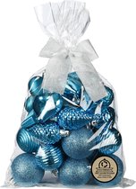 Inge Christmas kerstballen/ornamenten 30x- kunststof -turquoise