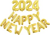 2024 Happy New Year - Ballonnen - Goud - 16 Inch