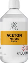 Soyla - Aceton - Acétone - 1 Liter - 99.9% zuiver - Verf verdunner - Nagellak remover