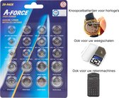 Piles bouton au lithium A-Force High Power - Pour montres, radios, lampes de poche, télécommandes, etc. - 20 Pièces