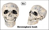 6x Skelet Schedel met beweegbare kaak - 199cm - Horror Halloween thema feest spooktocht creepy party scary griezel