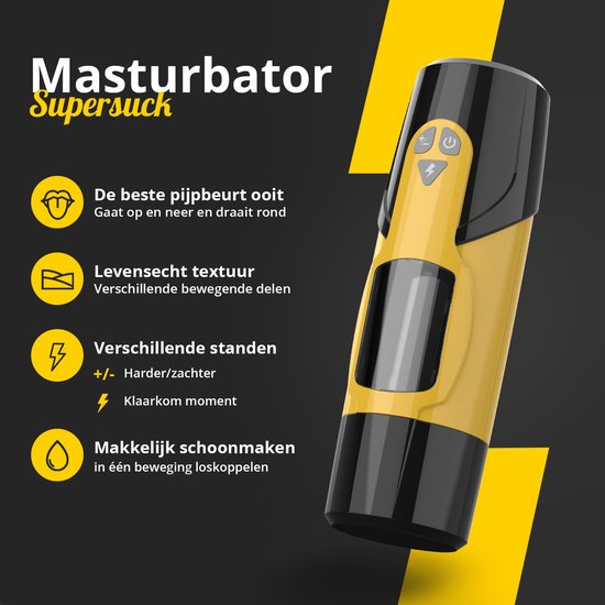 Pleazure Yellow Masturbator – Pocket Pussy – Seks Toys voor Mannen – Nep Vagina Mannen met Deepthroat & Pussy - Pleazure