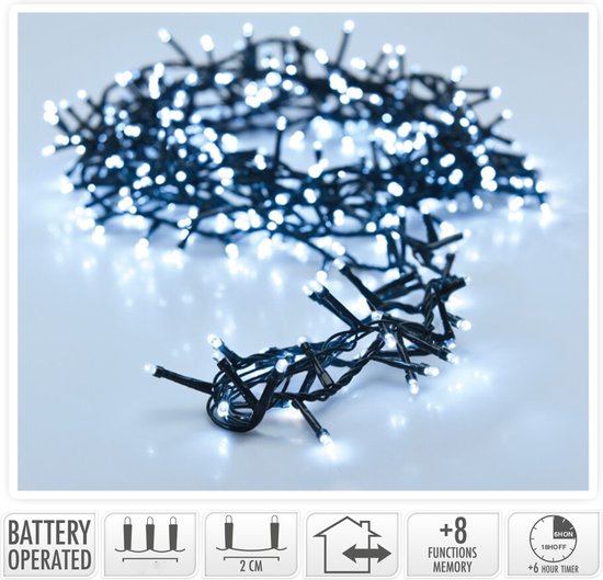 Guirlande Lumineuse LED 48 Lumières - Blanc Chaud - Fonction Minuterie 6h/18h - 8 Modes - Intérieur/Extérieur - 7