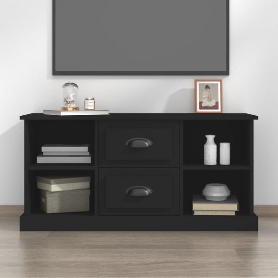 The Living Store TV-Meubel - Zwart - 99.5 x 35.5 x 48 cm - Duurzaam hout - Trendy design