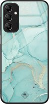 Casimoda® hoesje - Geschikt voor Samsung Galaxy A14 5G - Marmer mint groen - Luxe Hard Case Zwart - Backcover telefoonhoesje - Mint