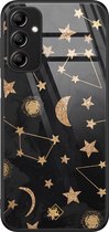 Casimoda® hoesje - Geschikt voor Samsung Galaxy A14 5G - Counting The Stars - Luxe Hard Case Zwart - Backcover telefoonhoesje - Zwart