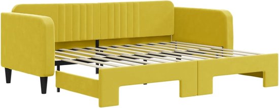 vidaXL-Slaapbank-met-onderschuifbed-90x200-cm-fluweel-geel