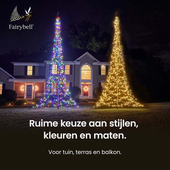 Fairybell LED Buiten Kerstboom voor in de vlaggenmast - 10 meter - 4000 LEDs - Warm wit - Fairybell