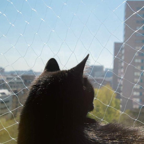 Kattennet voor balkons en ramen, transparant kattenrooster, balkon, kattenbeschermingsnet, beschermnet, balkonnet zonder boren voor katten om balkons, terrassen, ramen en deuren te beveiligen... - Merkloos