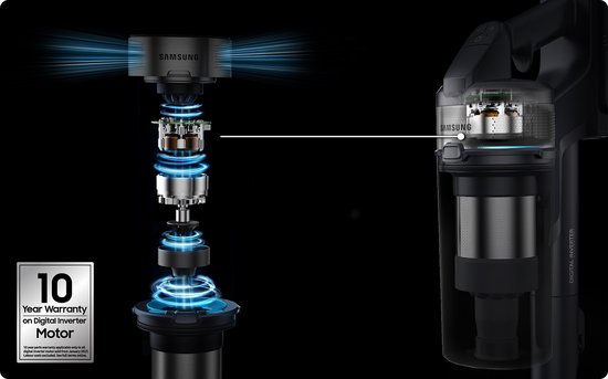 Samsung Jet 75E Pet - Steelstofzuiger - VS20B75AGR5/WA - Zilver - Turbo Action Brush - Pet Tool