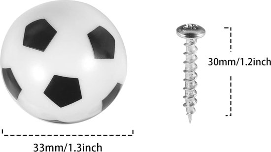 JJWNMLL Poignées Tiroir Thème Football - Lot De 12 Pour Meubles Enfants Ou Fans De Sport, Plastique ABS