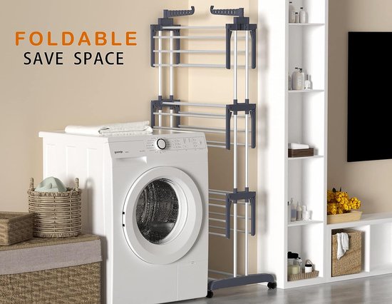 Etendoir Linge Pliable pour l'Intérieur et l'Extérieur, Séchoir à Linge en  Aspect Bois Peu Encombrant - Etendoir à 2 Niveaux aux Ailes Pliables -  Aussi pour Les Pièces Larges : : Cuisine