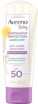 Aveeno Baby Continuous Protection Zinc Oxide Mineral Sunscreen Lotion, SPF 50