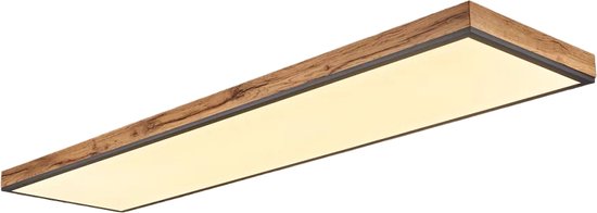 Plafonnier led rectangle à bordure arrondie en bois