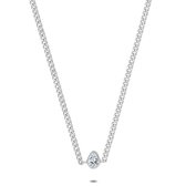 Twice As Nice Halsketting in zilver, zirkonia druppel 40 cm+5 cm