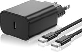 20W USB C Adapter + Extra Sterke USBC naar USB C Kabels - 2 Meter Laadkabel - Snellader - Geschikt voor iP15,Plus,Pro,Max
