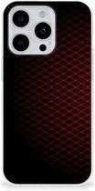 GSM Hoesje Geschikt voor iPhone 15 Pro Max Backcase TPU Siliconen Hoesje Geruit Rood