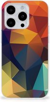 Siliconen Back Cover Geschikt voor iPhone 15 Pro Max Doorzichtig Hoesje Polygon Color