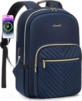 Rugzak met USB-oplaadpoort - Donkerblauw - 15.6 inch laptoptas - 43 x 30,5 x 19 - Waterbestendig - School, werk, reizen