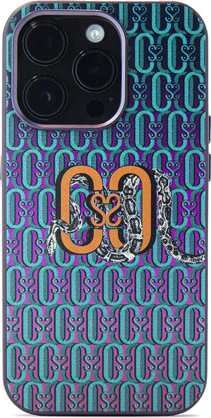 iPhone 14 Pro hoesje - magsafe hoesje / Starcase Monogram Snake - Slangen / iPhone hoesje met Magsafe - Kunstleer