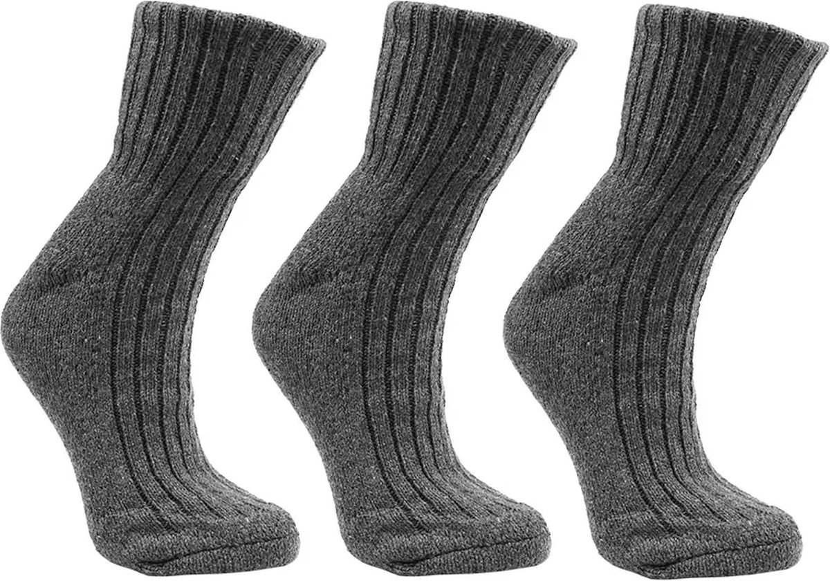 Naft Noorse sokken | wol | katoen | antraciet | maat 47-48