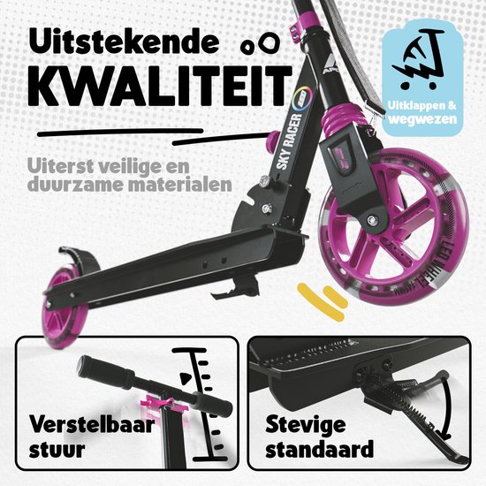 145 mm City-Scooter met Vering Skyracer opvouwbaar en in hoogte vers