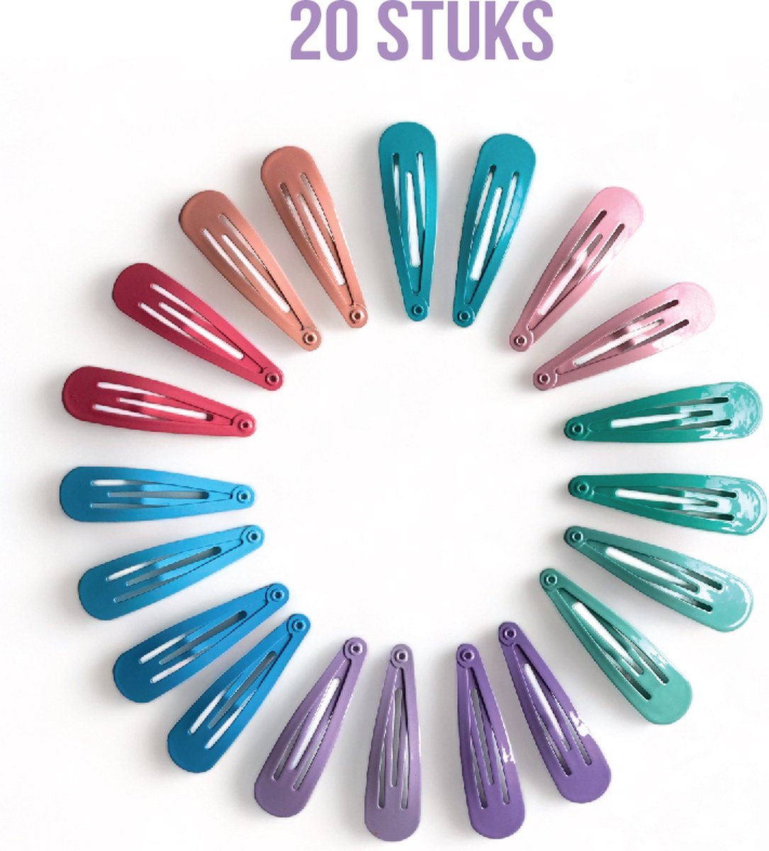 Haarspeldjes - meisje - peuter - regenboog - roze - paars - lila - turquoise - blauw - 20 stuks