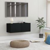 The Living Store Televisiekast - Trendy - Meubels - Afmetingen- 80 x 30 x 30 cm - Kleur- Zwart - Materiaal- Bewerkt hout
