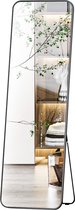 Nuvolix passpiegel staand - passpiegel hangend - staande spiegel - wandspiegel - spiegel ovaal - 156*46CM - zwart