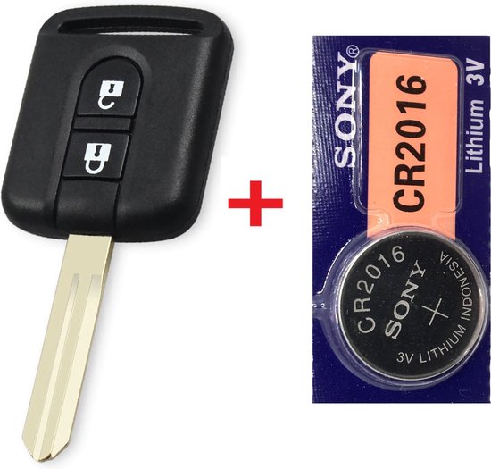 Clé de voiture 2 boutons avec Energizer de batterie adaptée à la clé de  voiture Nissan