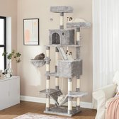 Krabpaal - Krabpaal voor katten - kattenmand - Kattenhuis - Kattenmeubel - 60 x 50 x 206 cm - Lichtgrijs