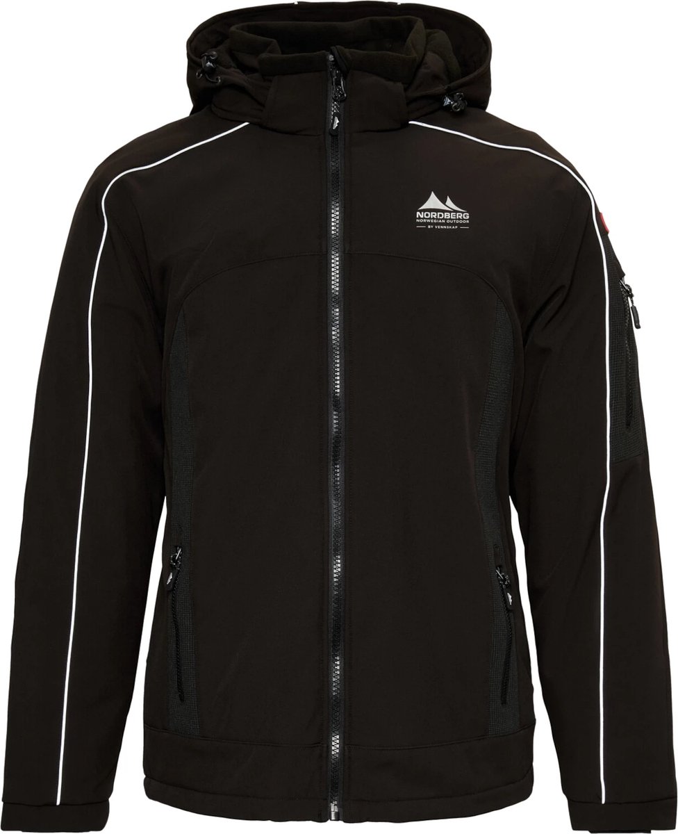 Nordberg Ole Gevoerde Softshell Heren Jas Ms01401-bk - Kleur Zwart - Maat 4XL