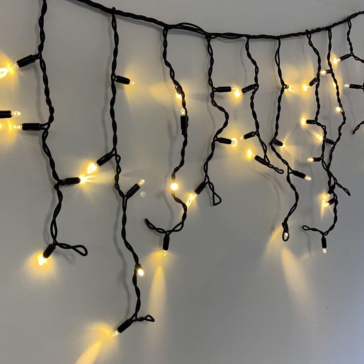 IJspegelverlichting koppelbaar | 3 meter met 114 LEDs – warm wit | rubber, excl. aansluitsnoer