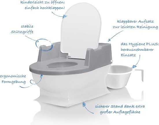 toilettes pour enfants, pot et entraîneur de toilettes, gris