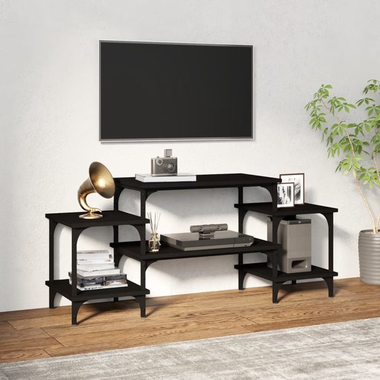 The Living Store TV-meubel zwart 117 x 35 x 52 cm - Duurzaam bewerkt hout - Voldoende opbergruimte