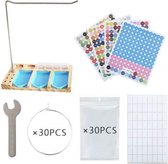 Diamond Painting Organizer - Om steentjes te sorteren - 3 schudbakjes - 30 enveloppen - Blanco stickers - DMC stickers