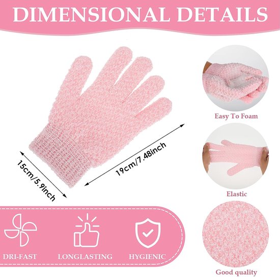 Gants de douche exfoliants double face en microfibre pour adultes et  enfants, gants de