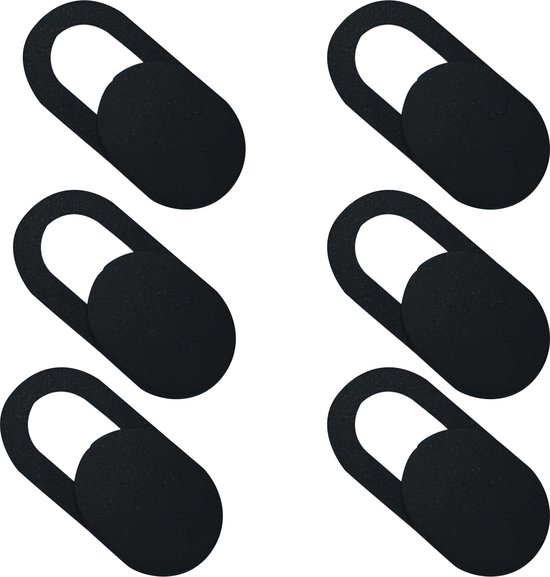 Foto: 6x webcam cover schuifje voor camera laptop telefoon tablet zwart