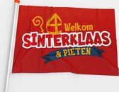 Welkom Sinterklaas vlag - Decoratie - Versiering - Sint en Piet - 150 x 100 cm