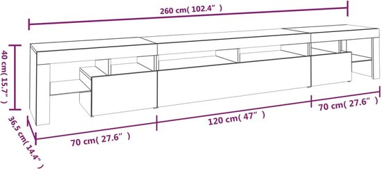 vidaXL-Tv-meubel-met-LED-verlichting-260x36,5x40-cm-betongrijs
