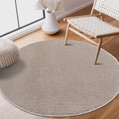 Flycarpets Junius Modern Effen Gestreept Vloerkleed - Beige - 200x200 cm