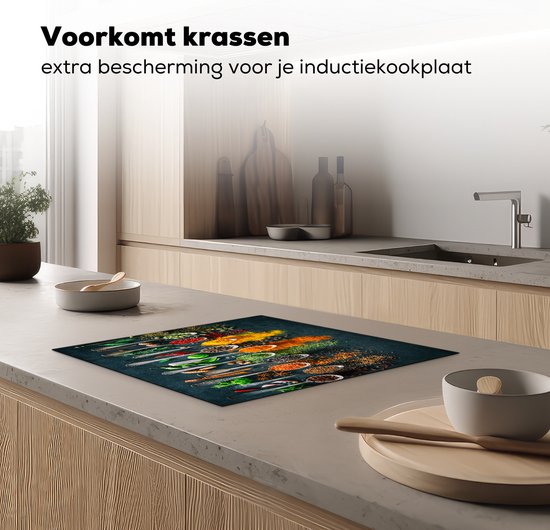Protecteur d'induction 60x52 cm - Tapis d'induction - Protecteur de plaque de cuisson - Cuillères - Épices