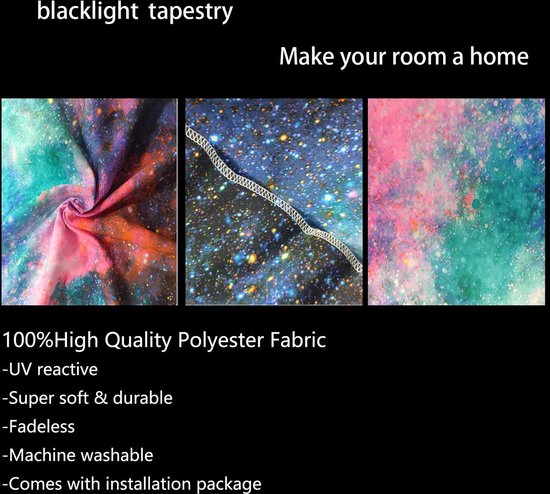 Tapisserie galaxie fluorescente espace ciel étoilé abstrait tenture murale  esthétique