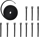 Gestion des câbles For-ce - Rouleau Velcro 150 cm - 10 bandes Velcro - Zwart