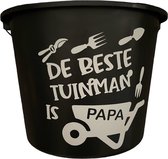 Cadeau Emmer-De beste tuinman is Papa-12 liter-zwart-cadeau-geschenk-gift-kado-Verjaardag-Vaderdag-Feestdagen