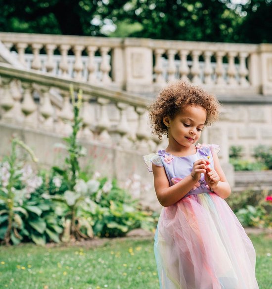 Unicorn - Robe de princesse fille - Licorne - Serre-tête - The Better Merk - taille 116/122(130) - Habillage vêtements Fille - Violet - Gants de princesse