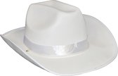 Funny Fashion Carnaval verkleed cowboy hoed Toppers - wit - volwassenen - polyester